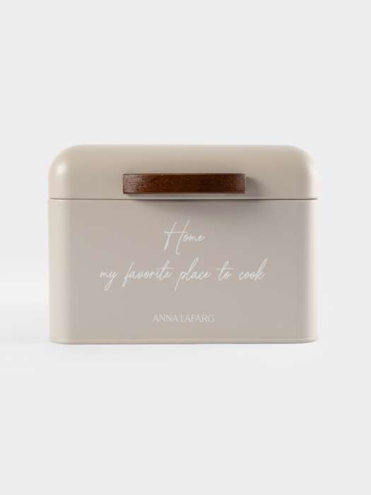 Хлебница, 20х20х14 см, металл/дерево, квадратная, бежевая, Retro ANNA LAFARG ANLAF-SW8507-2BH-1