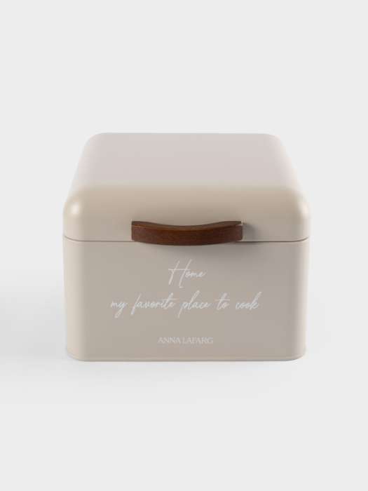 Хлебница, 20х20х14 см, металл/дерево, квадратная, бежевая, Retro ANNA LAFARG ANLAF-SW8507-2BH-1