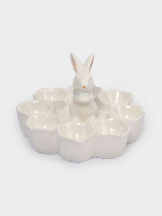 Блюдо пасхальное, 18х12 см, 8 отд, керамика, молочно-золотистое, Кролик в цветах, White Rabbit ANNA LAFARG ANLAF-DJIA-010825-8