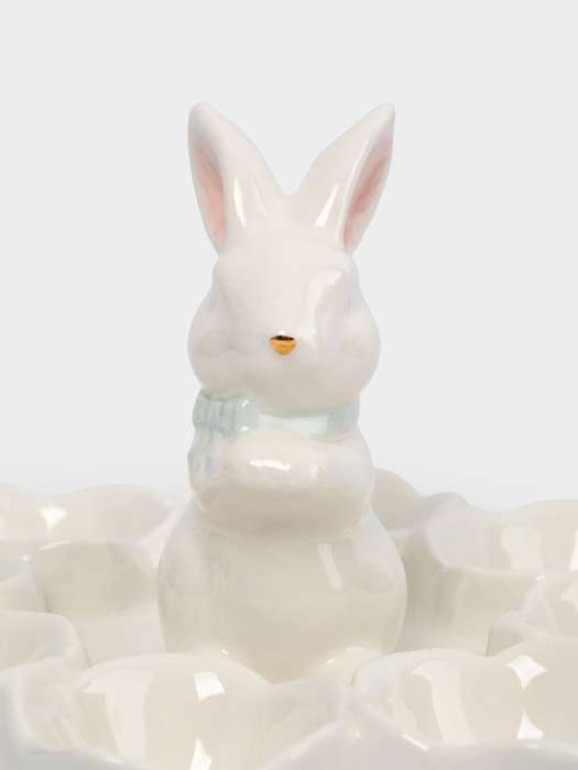 Блюдо пасхальное, 18х12 см, 8 отд, керамика, молочно-золотистое, Кролик в цветах, White Rabbit ANNA LAFARG ANLAF-DJIA-010825-8