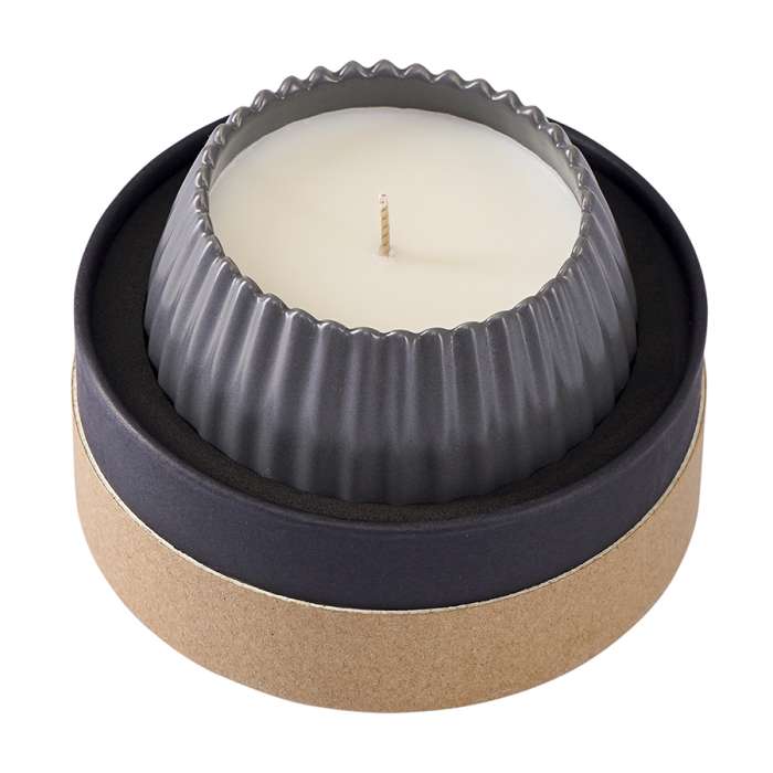 Свеча ароматическая nutmeg, leather & vanilla из коллекции edge, серый, 30 ч Tkano TK23-ARO0030