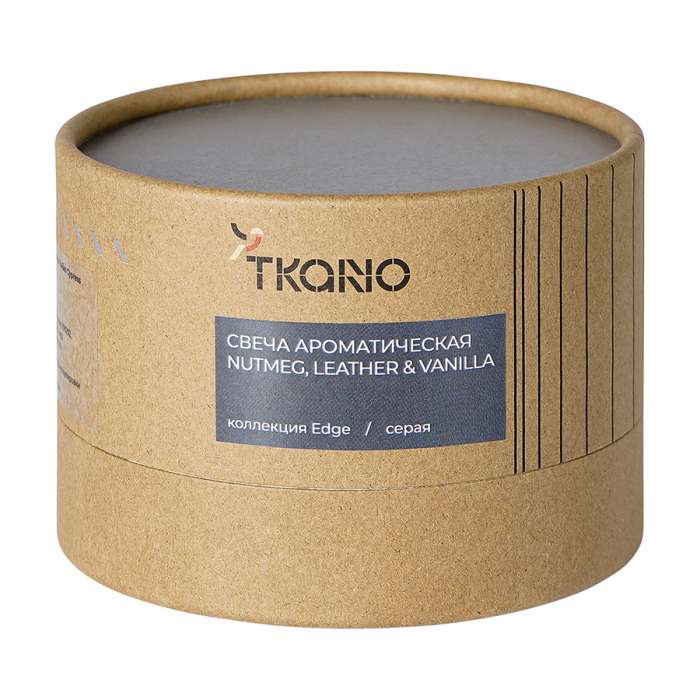 Свеча ароматическая nutmeg, leather & vanilla из коллекции edge, серый, 30 ч Tkano TK23-ARO0030