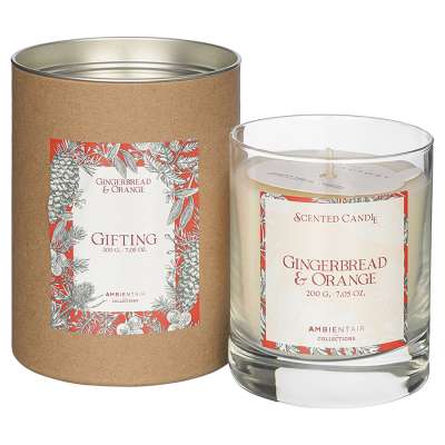 Свеча ароматическая gifting, gingerbread&amp;orange (новая), 40 ч Ambientair VV401GBTO_new