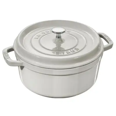 Кокот круглый, 24 см, 3,8 л, белый трюфель STAUB 11024107