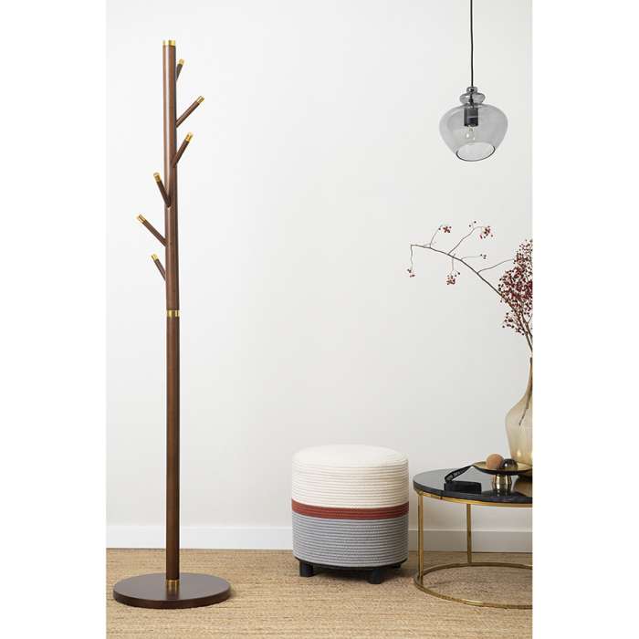 Вешалка напольная Bakken, 180 см, золотистый хром/светлый орех BERG ZY-FH-BK-WDMT-GCHLN