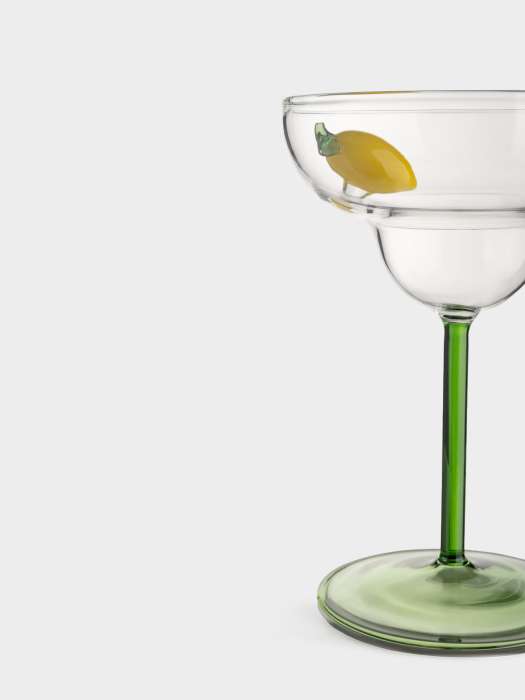 Бокал-креманка для шампанского, 260 мл, стекло Б, зеленая ножка, Лимон, Lemon ANNA LAFARG ANLAF-QL25-1