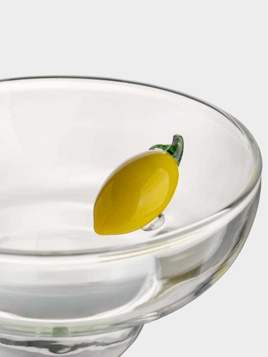 Бокал-креманка для шампанского, 260 мл, стекло Б, зеленая ножка, Лимон, Lemon ANNA LAFARG ANLAF-QL25-1