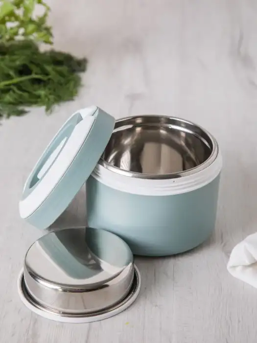 Термос для еды 2 яруса Pinnacle 600 мл, мятный PIN-PR-2004-green