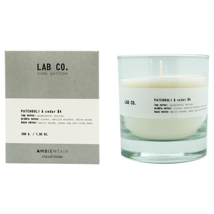 Свеча ароматическая lab co, patchouli&cedar, 40 ч Ambientair VV040WTLB