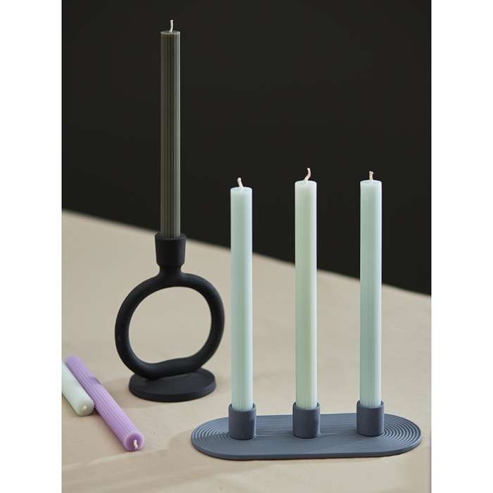 Набор из двух свечей мятного цвета из коллекции edge, 24,5 см Tkano TK24-CND0002