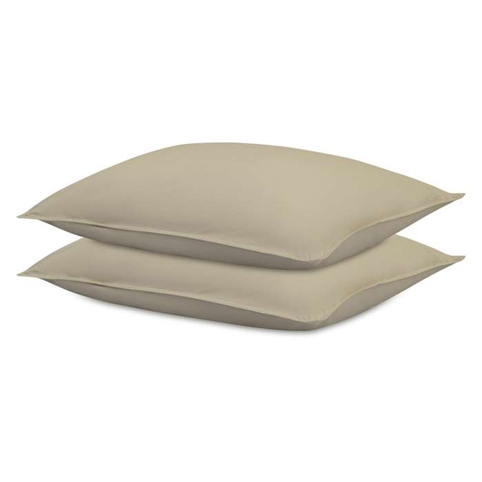 Комплект постельного белья из стираного перкаля бежево-серого цвета из коллекции essential, 200х220 см Tkano TK24-DC0024