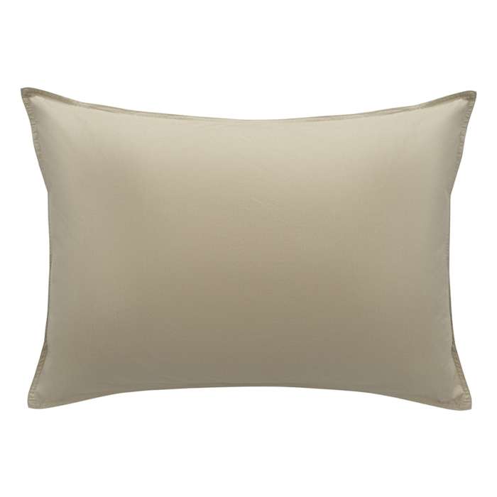 Комплект постельного белья из стираного перкаля бежево-серого цвета из коллекции essential, 200х220 см Tkano TK24-DC0024