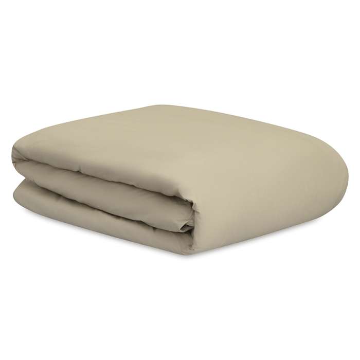 Комплект постельного белья из стираного перкаля бежево-серого цвета из коллекции essential, 200х220 см Tkano TK24-DC0024