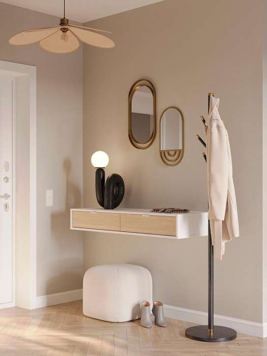 Вешалка напольная Bakken, 180 см, золотистый хром/черная BERG ZY-FH-BK-WDMT-GCHBL