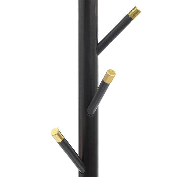 Вешалка напольная Bakken, 180 см, золотистый хром/черная BERG ZY-FH-BK-WDMT-GCHBL