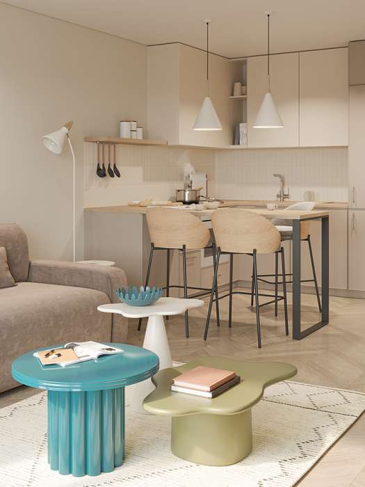 Столик приставной fluid, 56х52 см, морская пена Bergenson Bjorn BB0000903