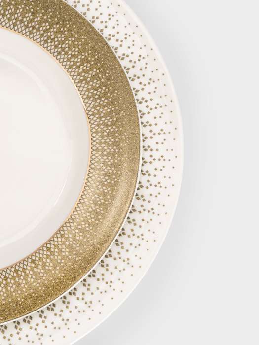 Сервиз обеденный, 6 перс, 27 пр, фарфор F, бело-зеленый, с золотистым кантом, матовый, Virtus ANNA LAFARG EMILY AL-24-032/27-E5