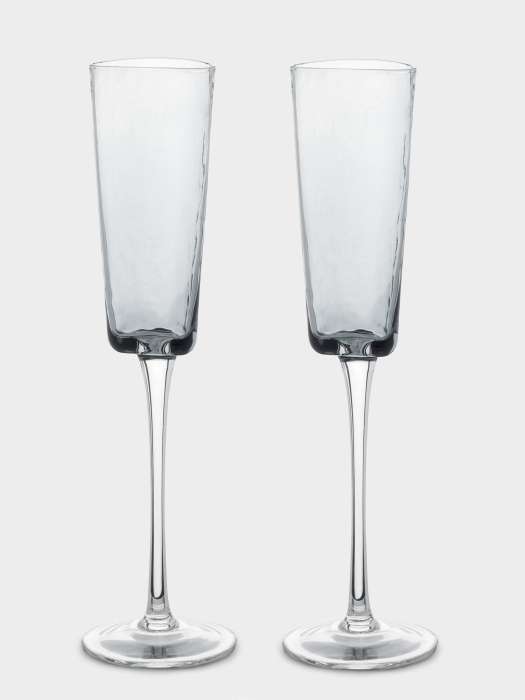 Бокал для шампанского, 160 мл, 2 шт, стекло, серый, Nocturne ANNA LAFARG ANLAF-SJ-S2-3