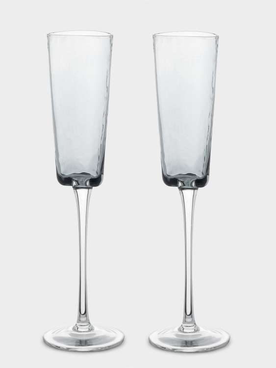 Бокал для шампанского, 160 мл, 2 шт, стекло, серый, Nocturne ANNA LAFARG ANLAF-SJ-S2-3