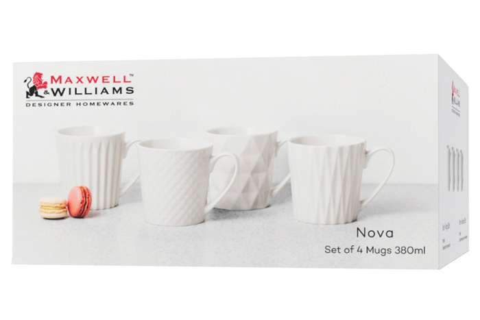 Набор из 4-х кружек Nova, белый, 0,38 л Maxwell & Williams MW475-DI0429