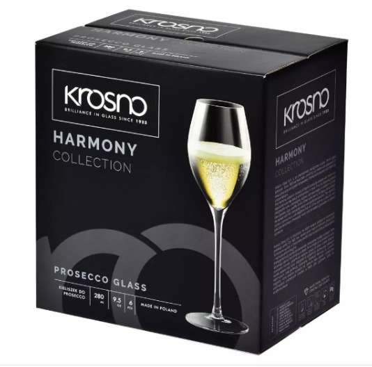Набор бокалов для игристого вина Krosno "Гармония. Просекко" 280мл, 6 шт KRO-F57B576028004020-6