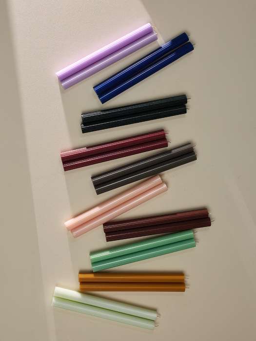 Набор из двух свечей бежево-розового цвета из коллекции edge, 24,5 см Tkano TK24-CND0004