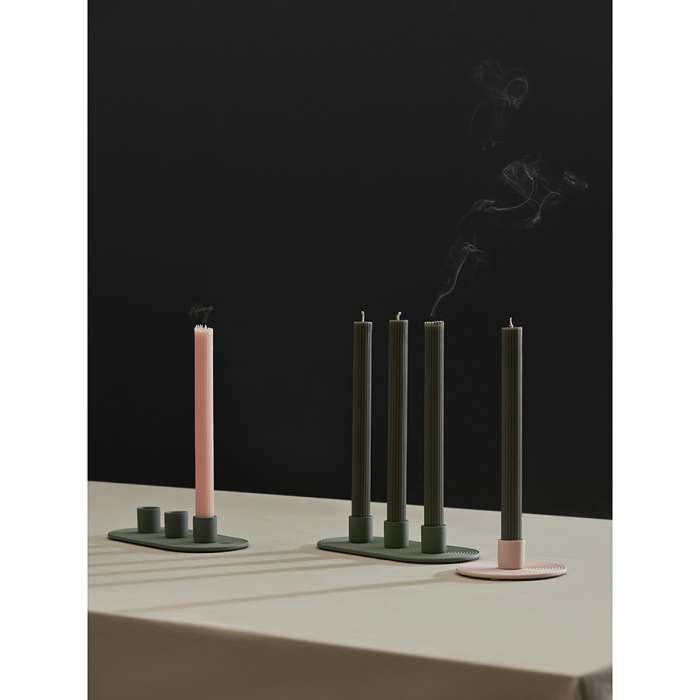 Набор из двух свечей бежево-розового цвета из коллекции edge, 24,5 см Tkano TK24-CND0004