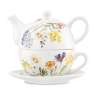 Набор Эгоист Decor de table Полевые цветы чайник 250 мл, чашка чайная 250 мл, керамика, белый