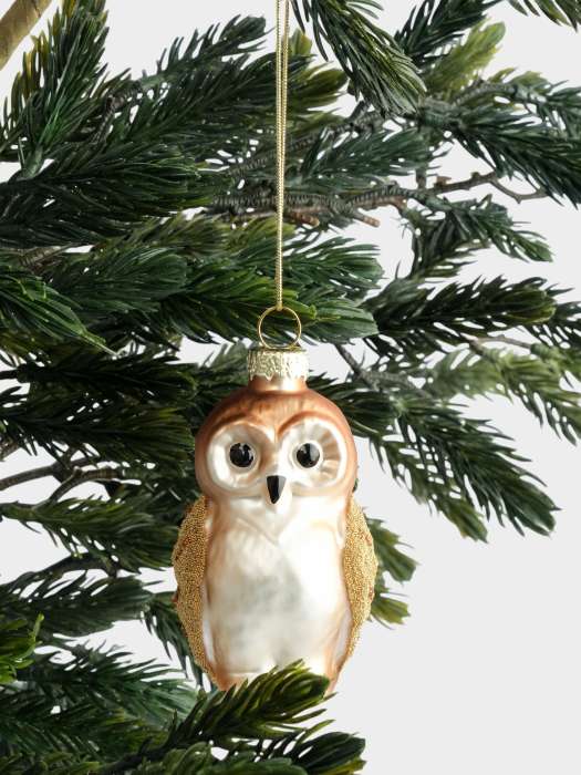 Игрушка елочная, 5х8 см, стекло, Сова, New year ANNA LAFARG ANLAF-YQ1405532