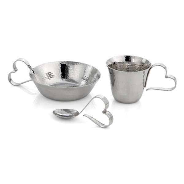 Набор детский Michael Aram Сердце, серебристая, 3пр