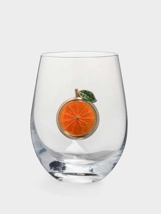 Стакан, 12 см, 500 мл, стекло/металл, Мандарин, Brooch ANNA LAFARG ANLAF-TG537