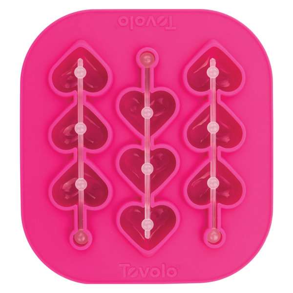 Форма силиконовая для льда на палочке Tovolo Сердечки 16х15 см