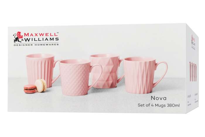 Набор из 4-х кружек Nova, розовый, 0,38 л Maxwell & Williams MW475-DI0428