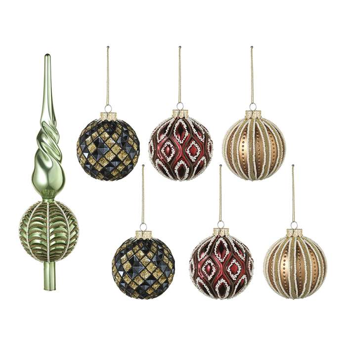 Набор ёлочных украшений vitrage из коллекции new year essential, 7 шт. Tkano TK24-NY_DEC0003