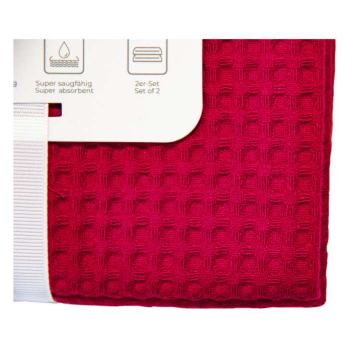 Набор полотенец кухонных LAVA 50х70 см, 2 шт, хлопок, красный, п/к WO HOME WO1102