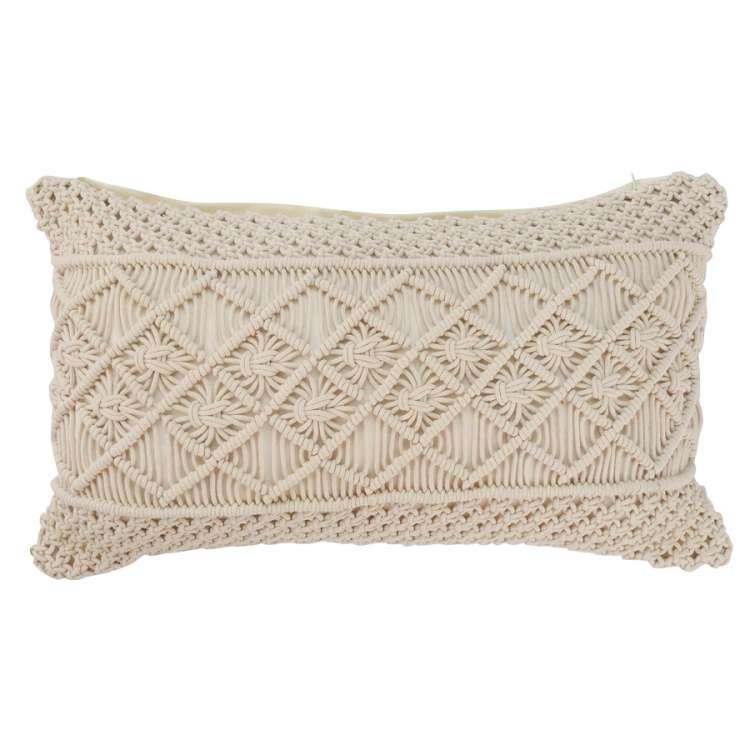 Чехол на подушку макраме светло-бежевого цвета из коллекции ethnic, 35х60 см Tkano TK21-CC0015