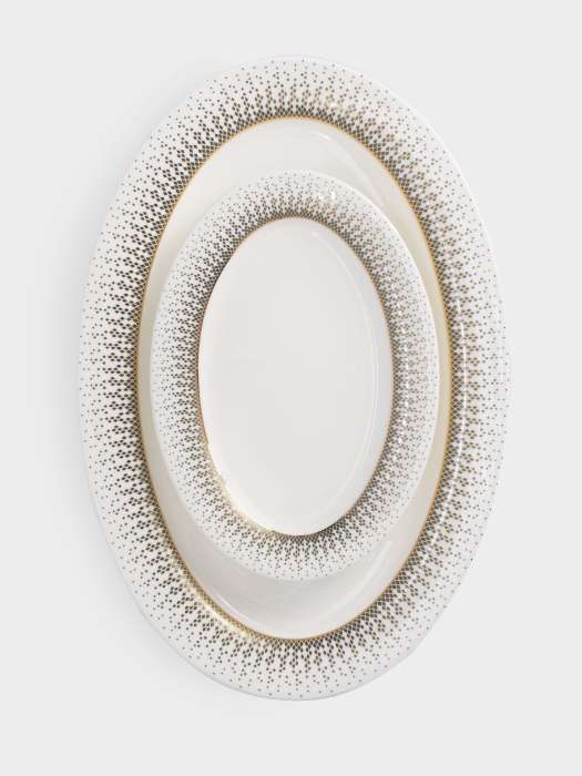 Сервиз обеденный, 12 перс, 50 пр, фарфор F, бело-зеленый, с золотистым кантом, матовый, Virtus ANNA LAFARG EMILY AL-24-032/50-E5