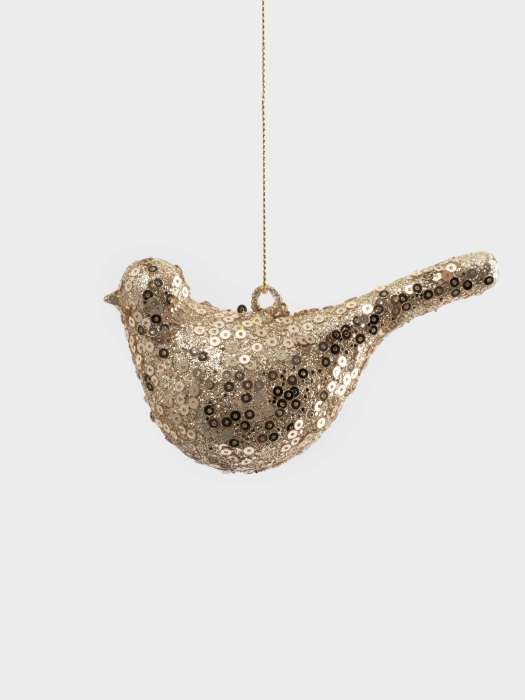 Игрушка елочная, 6х11 см, стекло, шампань, Птица, New year ANNA LAFARG ANLAF-YQ1458587