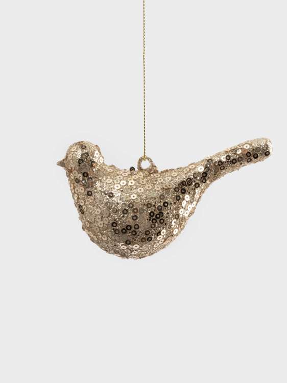 Игрушка елочная, 6х11 см, стекло, шампань, Птица, New year ANNA LAFARG ANLAF-YQ1458587
