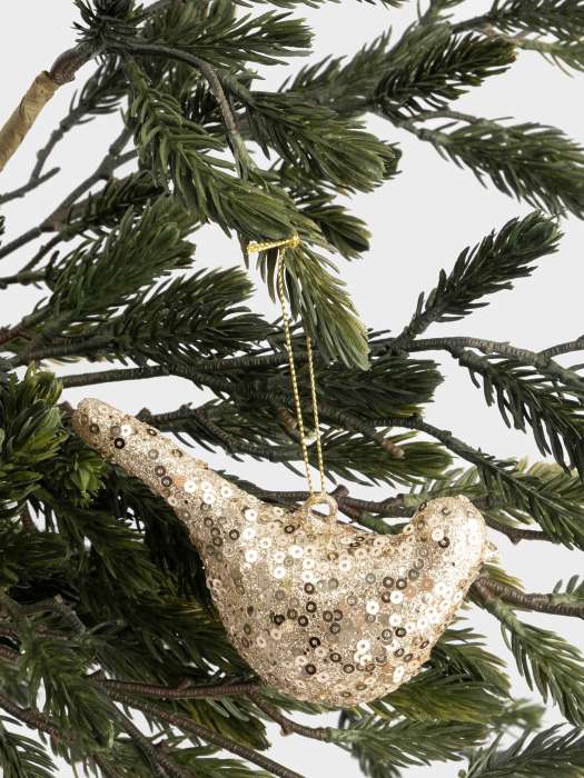 Игрушка елочная, 6х11 см, стекло, шампань, Птица, New year ANNA LAFARG ANLAF-YQ1458587