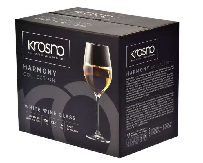 Набор бокалов для белого вина Krosno "Гармония" 370мл, 6 шт KRO-F579270037006250-6
