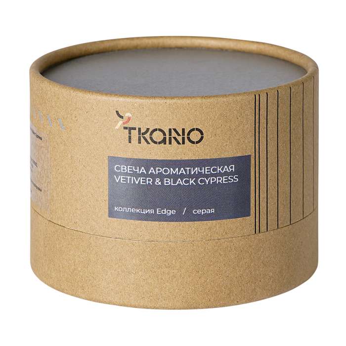 Свеча ароматическая vetiver & black cypress из коллекции edge, серый, 30 ч Tkano TK23-ARO0029