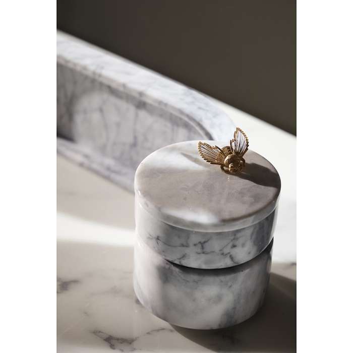 Шкатулка для украшений marm, D10,5 см, белый мрамор Bergenson Bjorn BB000098