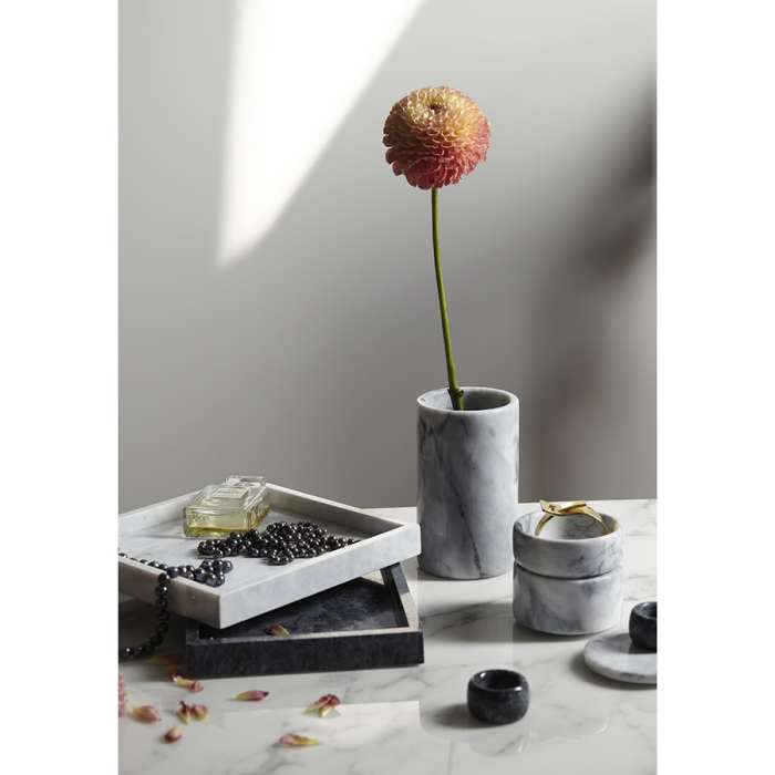 Шкатулка для украшений marm, D10,5 см, белый мрамор Bergenson Bjorn BB000098