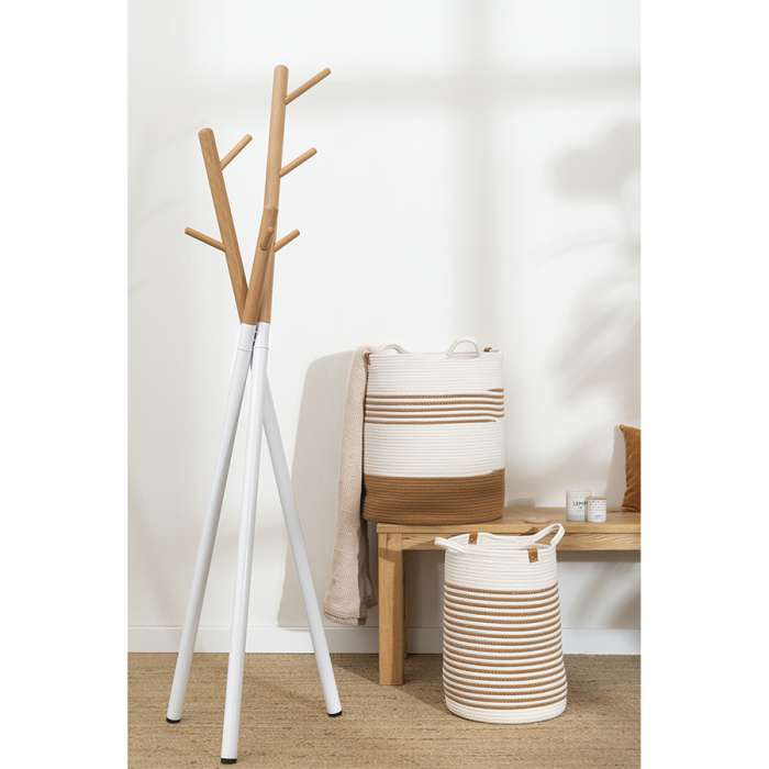 Вешалка напольная Amundsen, 172 см, белая/натуральное дерево BERG ZY-FH-AM-WDMT-WNC