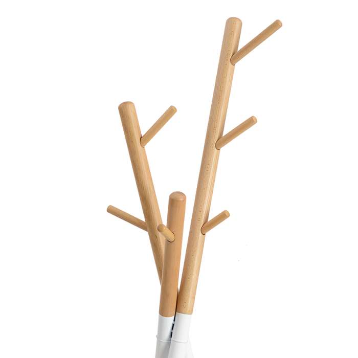 Вешалка напольная Amundsen, 172 см, белая/натуральное дерево BERG ZY-FH-AM-WDMT-WNC