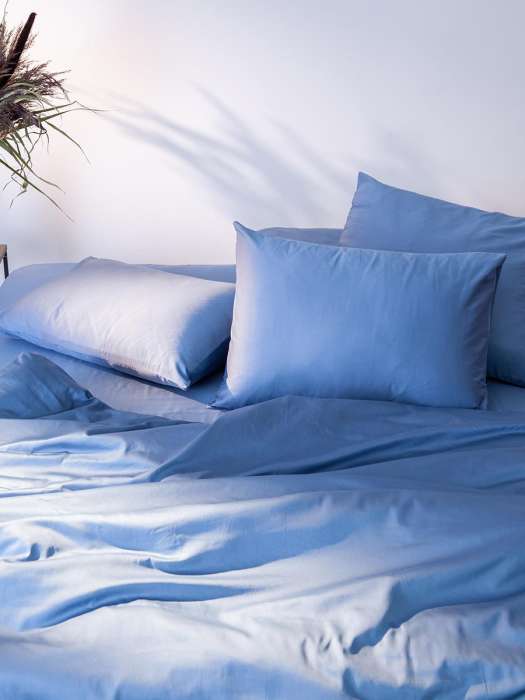 Набор наволочек из премиального сатина джинсово-синего цвета из коллекции essential, 50х70 см Tkano TK25-PC0003