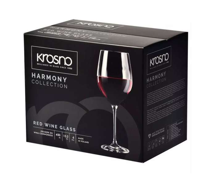 Набор бокалов для красного вина Krosno "Гармония" 450мл, 6 шт KRO-F579601045010150-6