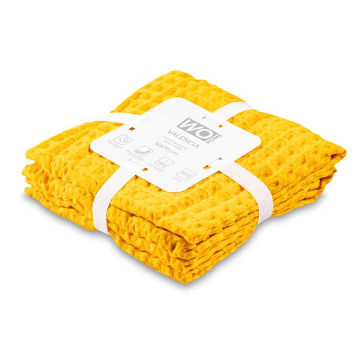 Набор полотенец кухонных VALENCIA 50х70 см, 2 шт, хлопок, желтый, п/к WO HOME WO1083