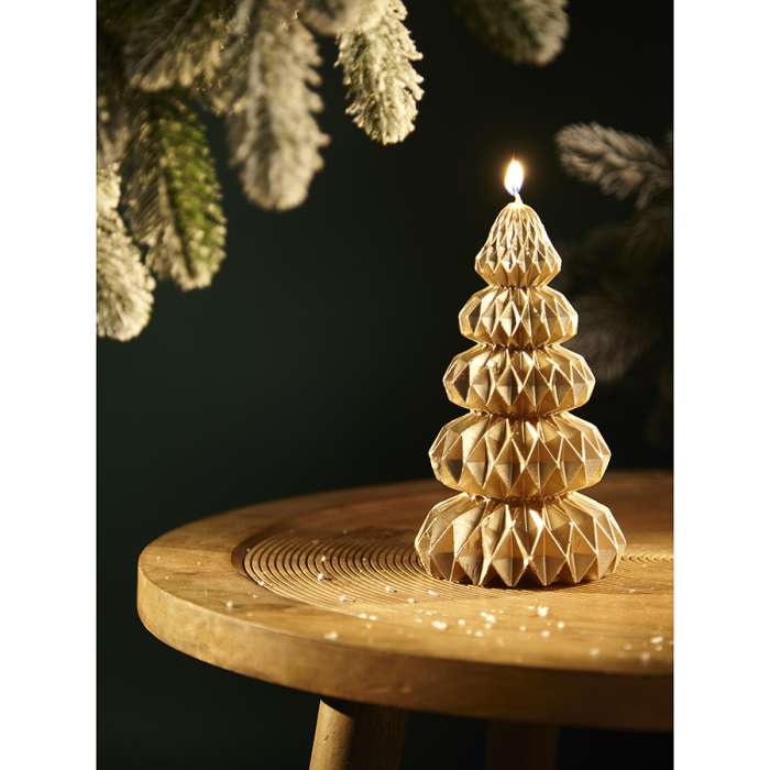 Свеча декоративная origami золотого цвета из коллекции new year essential, 19 см Tkano TK24-NY_CND0013